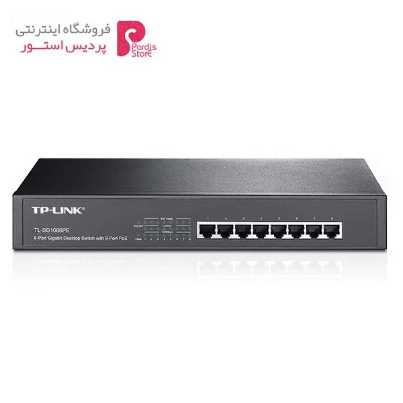 سوییچ 8 پورت گیگابیتی دسکتاپ رکمونت تی پی-لینک به همراه 8 پورت PoE مدل TL-SG1008PE - 0