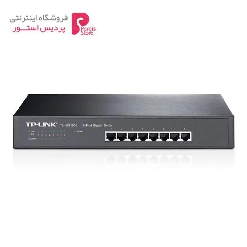 سوییچ 8 پورت گیگابیت و دسکتاپ/رکمونت تی پی-لینک مدل TL-SG1008 - 0