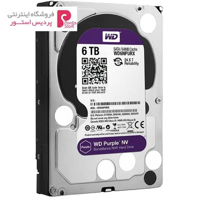 هارددیسک اینترنال وسترن دیجیتال مدل Purple NV WD6NPURX ظرفیت 6 ترابایت - 0