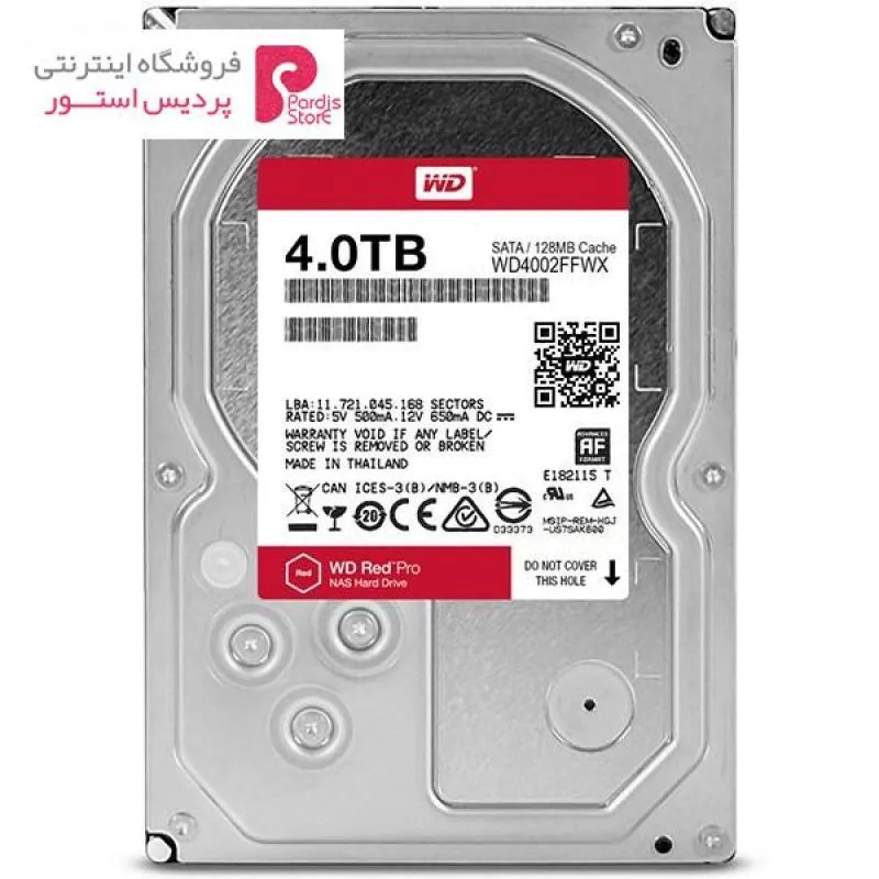 هارددیسک اینترنال وسترن دیجیتال سری قرمز مدل Red Pro WD4002FFWX ظرفیت 4 ترابایت - 0