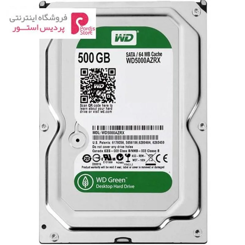 هارددیسک اینترنال وسترن دیجیتال سری سبز مدل WD5000AZRX - هارددیسک اینترنال وسترن دیجیتال سری سبز مدل WD5000AZRX