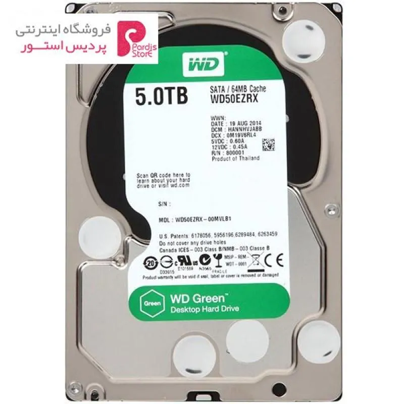 هارددیسک اینترنال وسترن دیجیتال سری سبز مدل WD50EZRX ظرفیت 5 ترابایت - 0