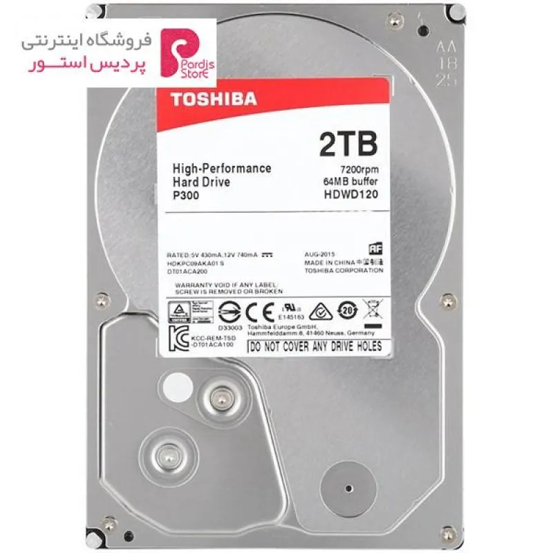 هارددیسک اینترنال توشیبا سری P300 مدل HDWD120 ظرفیت 2 ترابایت - هارددیسک اینترنال توشیبا سری P300 مدل HDWD120 ظرفیت 2 ترابایت