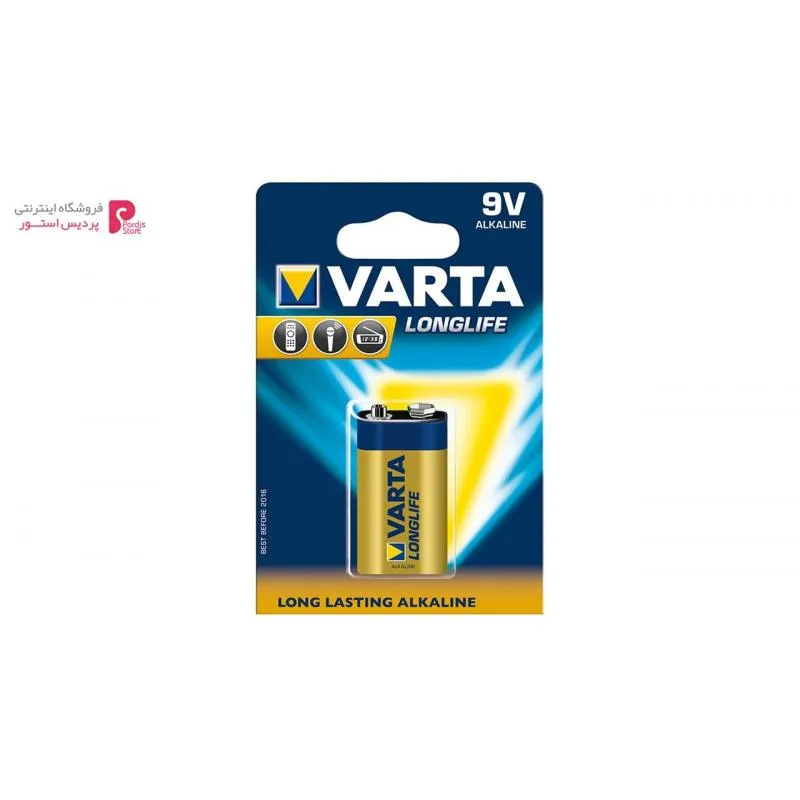 باتری کتابی وارتا مدل Longlife Alkaline 9V بسته یک عددی - 0