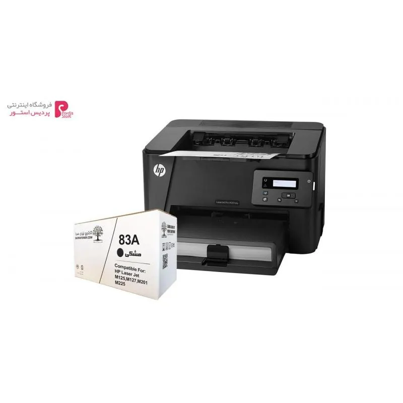 پرینتر لیزری اچ پی مدل LaserJet Pro M201dw به همراه یک تونر سدرا مدل 83a