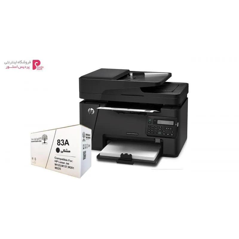 پرینتر لیزری اچ پی مدل LaserJet Pro MFP M127fn به همراه یک تونر سدرا مدل 83a