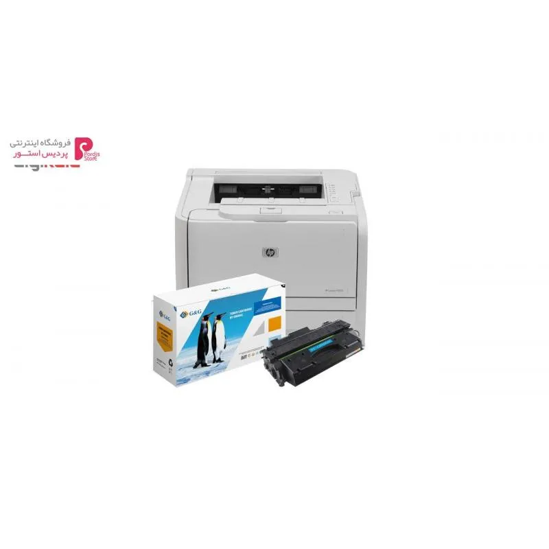 پرینتر لیزری اچ پی مدل LaserJet P2035 به همراه یک تونر جی اند جی مدل 05a