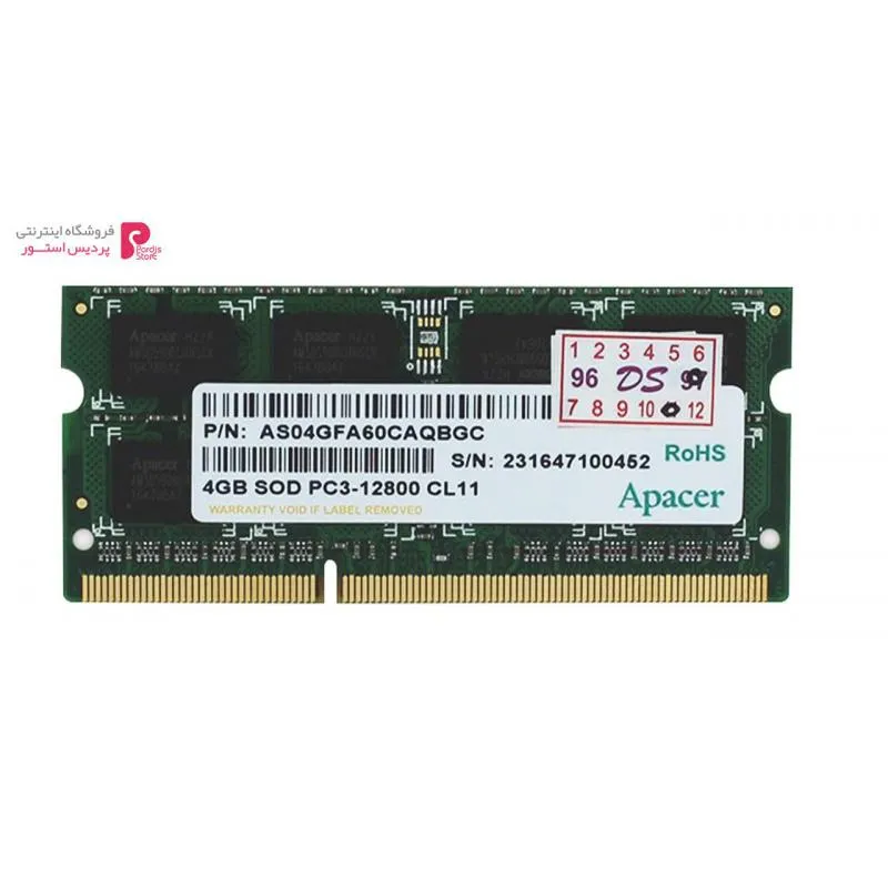 رم لپ تاپ اپیسر مدل DDR3 ، 1600MHZ ظرفیت 4 گیگابایت - 0