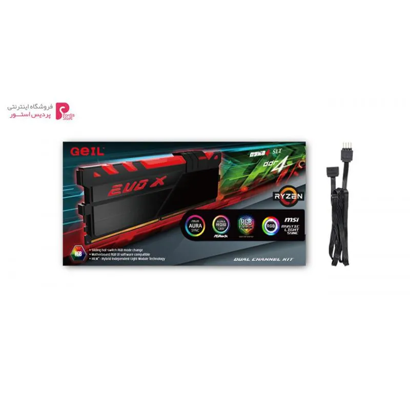 رم دسکتاپ DDR4 دو کاناله 3000 مگاهرتز CL16 گیل مدل Evo X AMD Edition ظرفیت 16 گیگابایت - 0