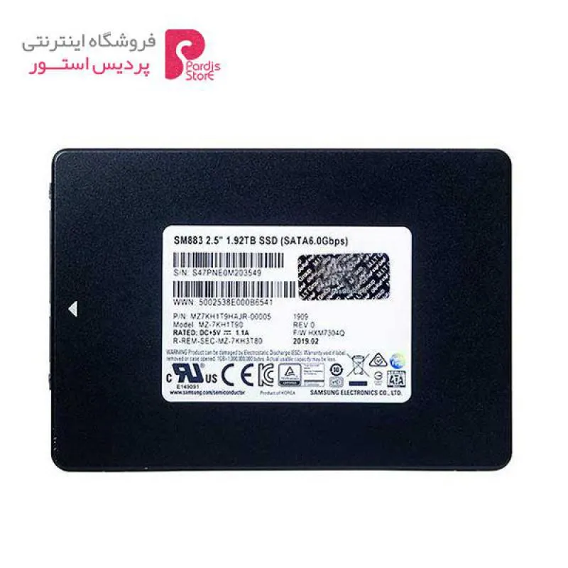 اس اس دی سرور سامسونگ مدل SM883 ظرفیت 1.92ترابایت - 0