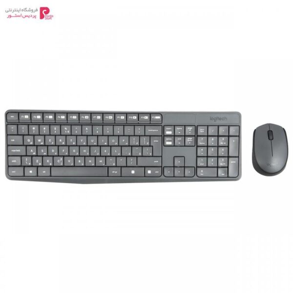 کیبورد و ماوس بی سیم لاجیتک مدل MK235 با حروف فارسی Logitech MK235 Wireless Keyboard and Mouse with Persian Letters - 0