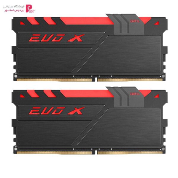 رم دسکتاپ DDR4 دو کاناله 2400 مگاهرتز CL17 گیل مدل Evo X AMD Edition ظرفیت 32 گیگابایت Geil Evo X AMD Edition DDR4 2400MHz CL17 Dual Channel Desktop RAM 32GB - 0