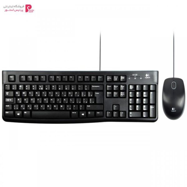 کیبورد و ماوس لاجیتک MK120 با حروف فارسی Logitech MK120 Wired Keyboard and Mouse With Persian Letters - 0