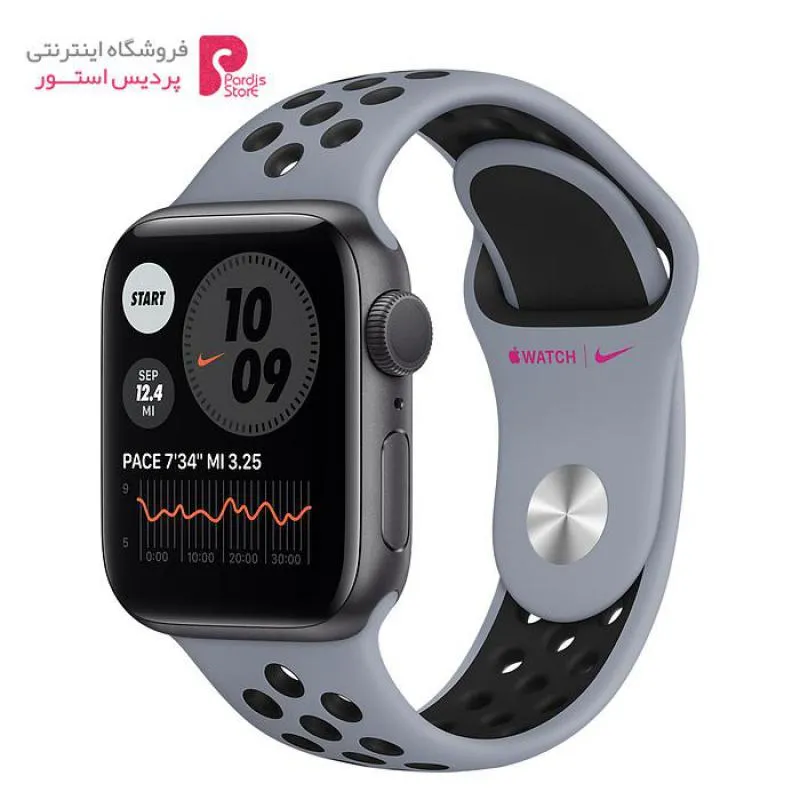 اپل واچ سری 6 مدل 44mm Space Gray Aluminum Case with Nike Sport Band - اپل واچ سری 6 مدل 44mm Space Gray Aluminum Case with Nike Sport Band