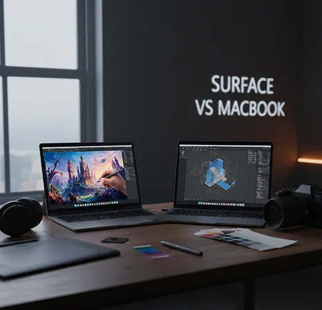 مقایسه لپ تاپ های مایکروسافت سرفیس با مک بوک اپل: انتخاب طراحان