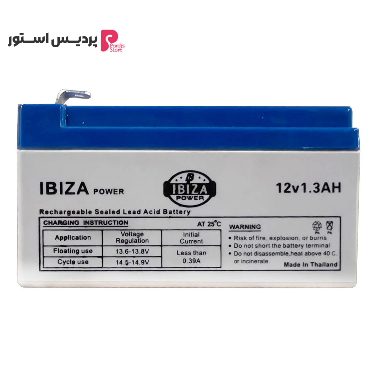 باتری یو پی اس 12 ولت 1.3 آمپر ساعت ایبیزا مدل: IBZ 12-1.3 - تصویر 1