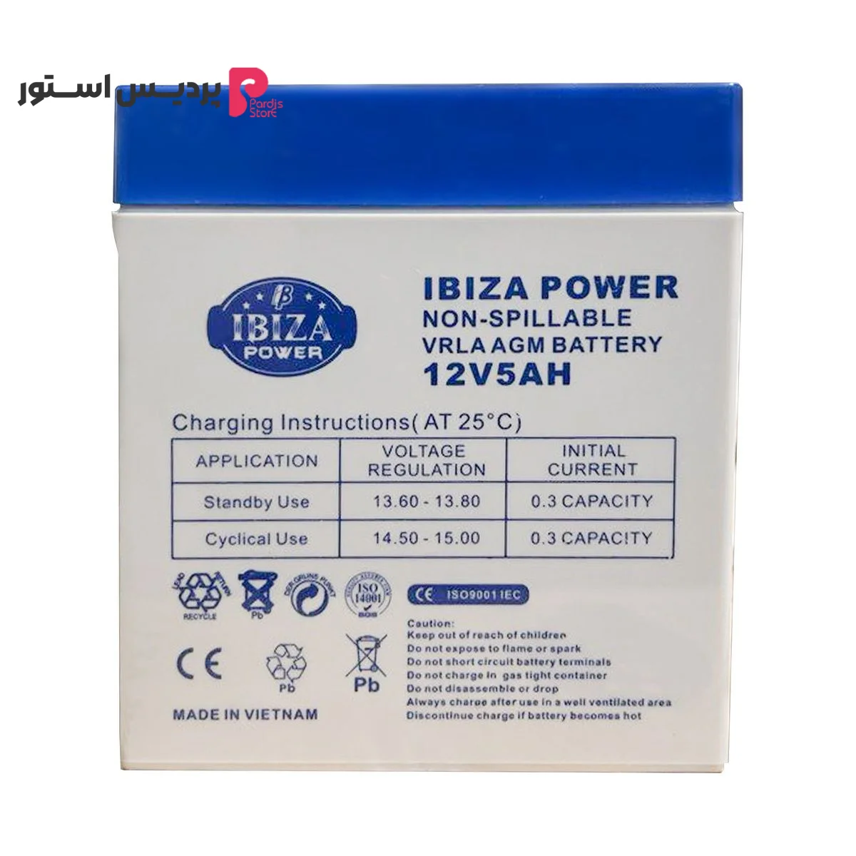 باتری یو پی اس 12 ولت 5 آمپر ساعت ایبیزا مدل IBZ 12-5 - تصویر 1