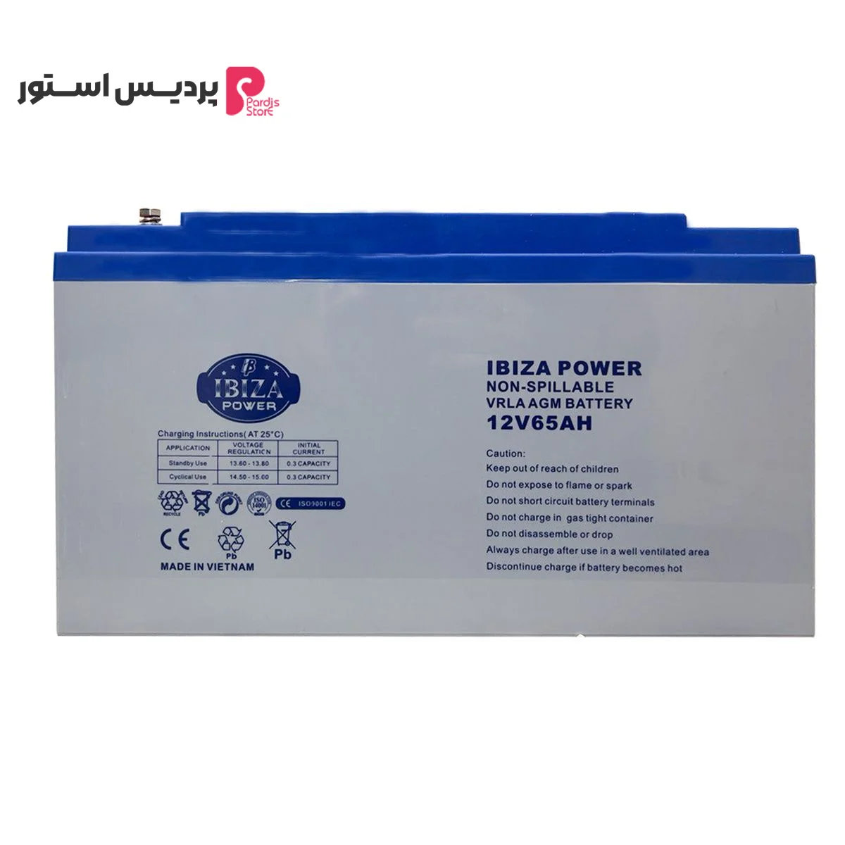 باتری یو پی اس 12 ولت 65 آمپر ساعت ایبیزا مدل IBZ 12-65 - تصویر 1