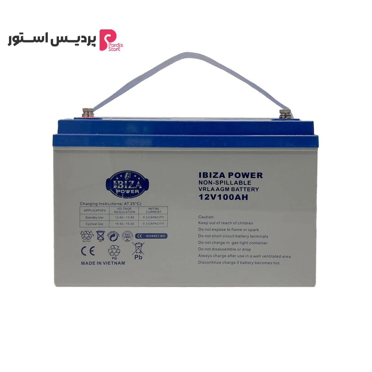 باتری یو پی اس 12 ولت 100 آمپر ساعت ایبیزا مدل: IBZ 12-100 - تصویر 1