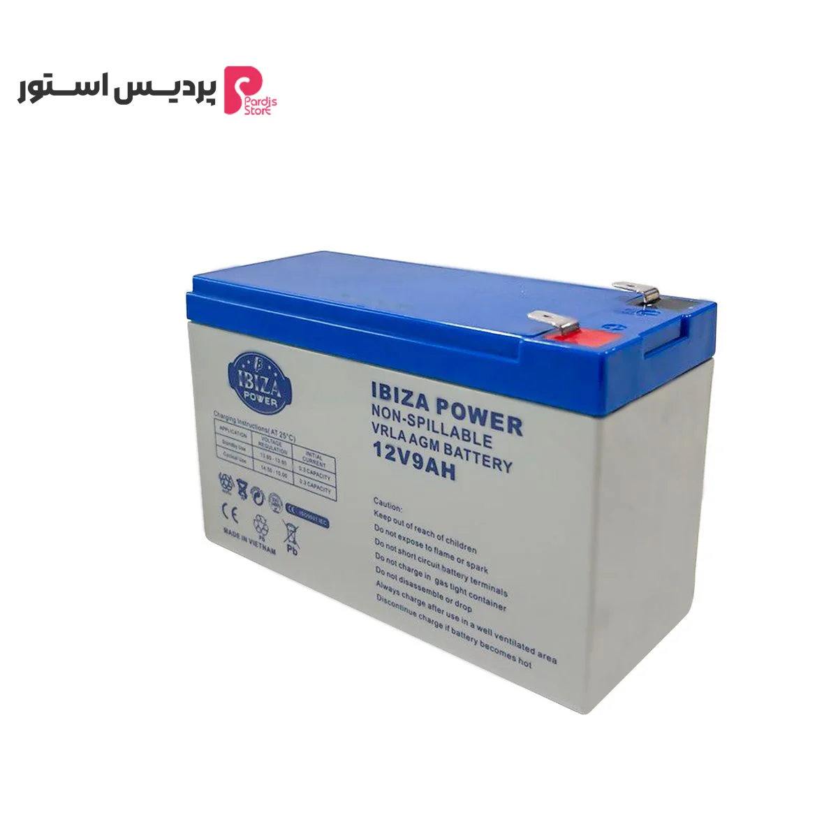 باتری یو پی اس 12 ولت 9 آمپر ساعت ایبیزا مدل IBZ 12-9 - تصویر 1