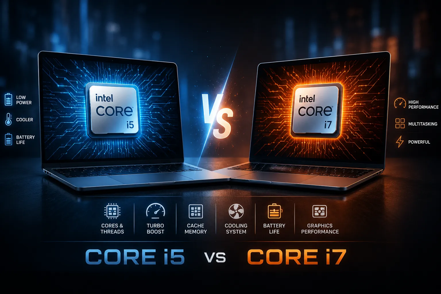 تفاوت لپ تاپ Core i5 و Core i7