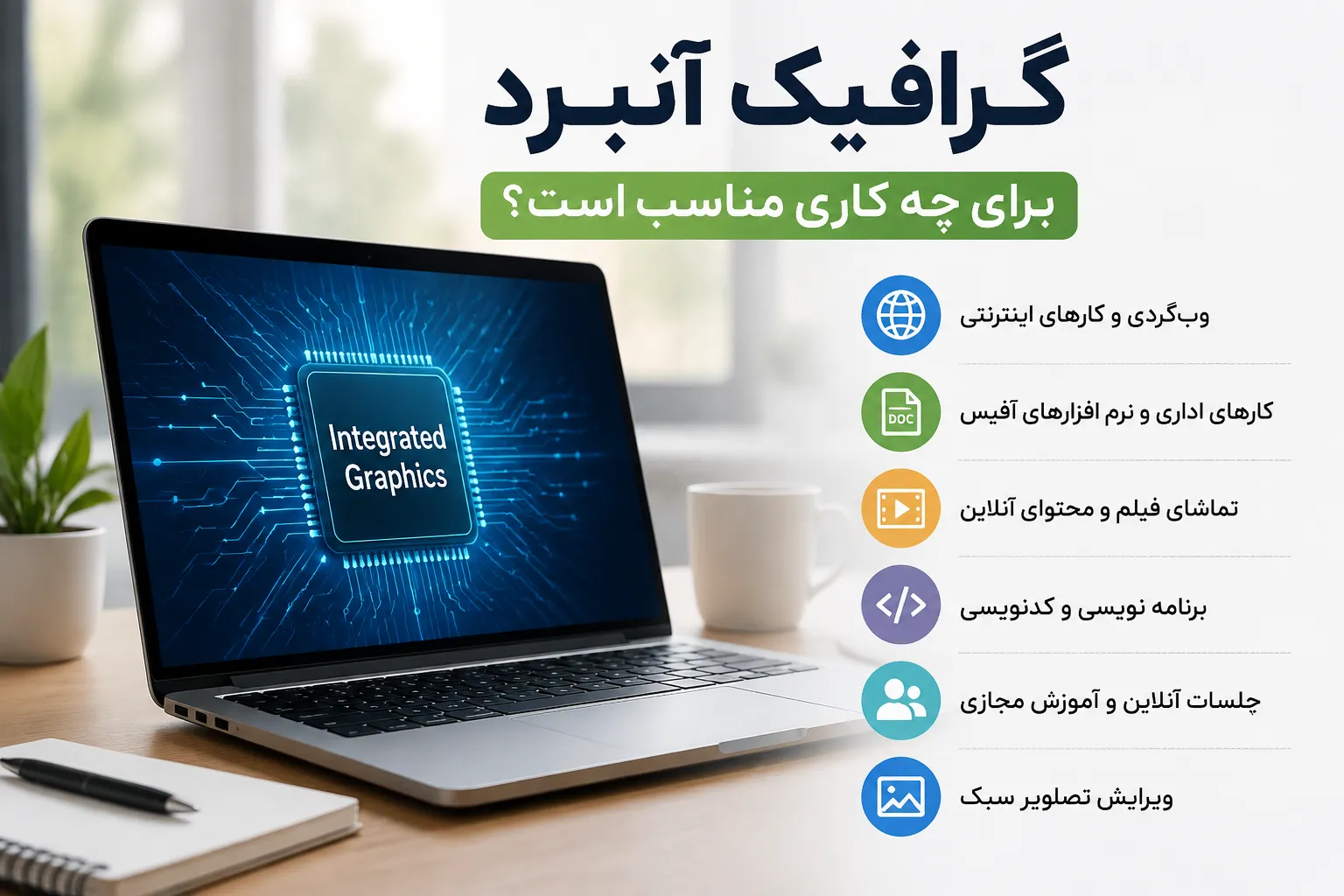 گرافیک آنبرد برای چه کاری مناسب است؛ کاربرد گرافیک مجتمع برای کارهای روزمره و اداری