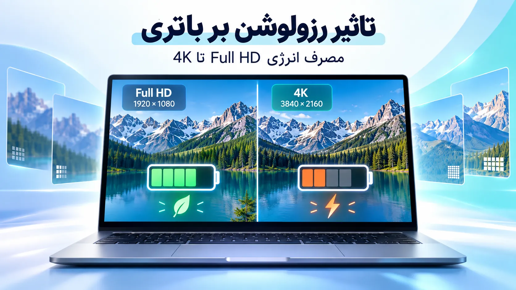 تاثیر رزولوشن صفحه نمایش بر مصرف باتری لپ تاپ
