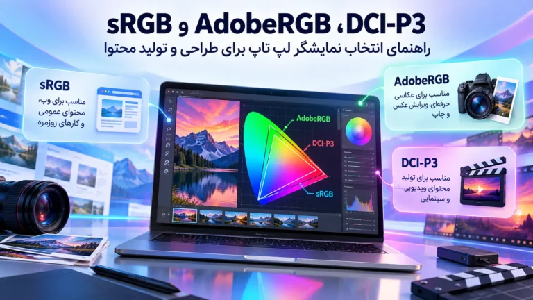 sRGB، AdobeRGB و DCI-P3 چیست؟ راهنمای کامل انتخاب نمایشگر لپ تاپ برای طراحی و تولید محتوا